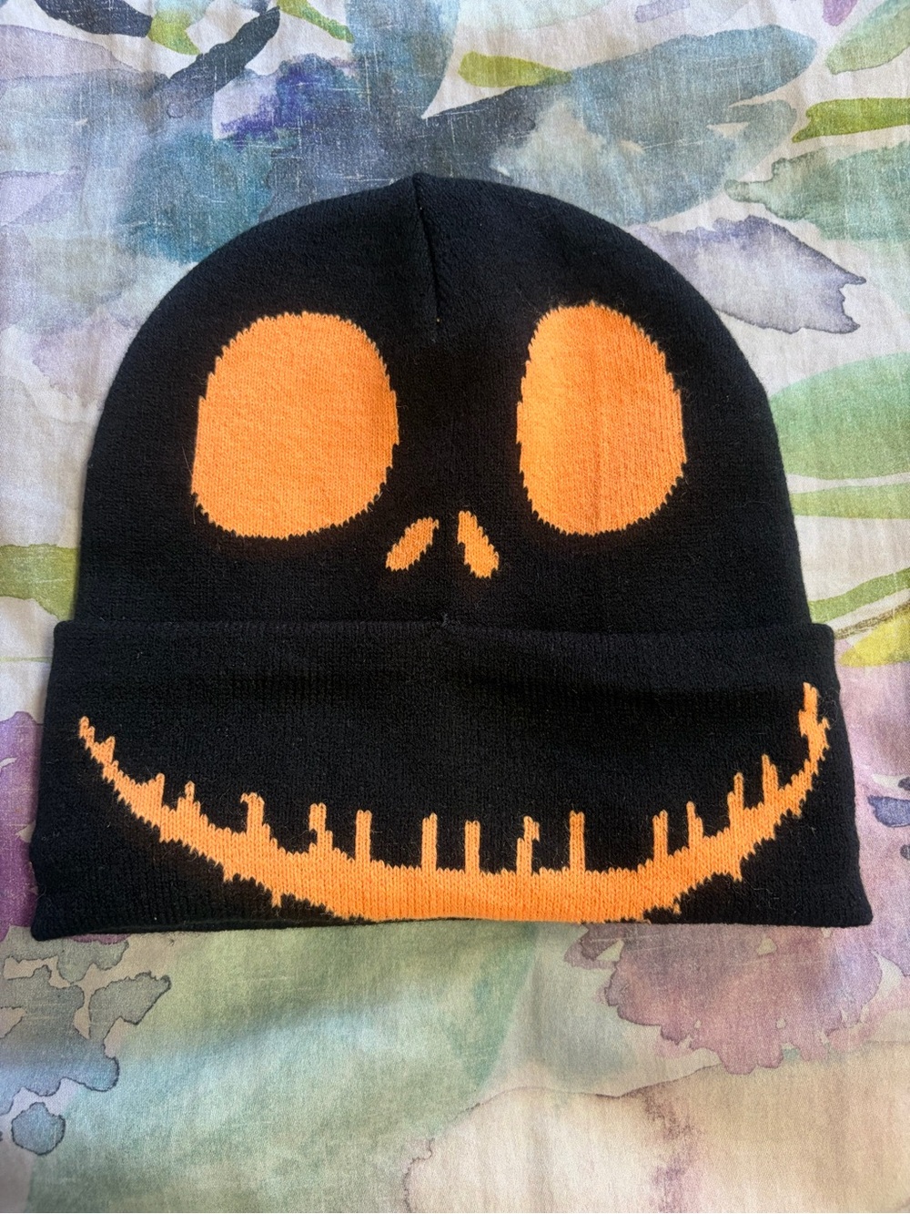 Black & Orange Nightmare Before Christmas - Disney Beanie Hat O/S Like New